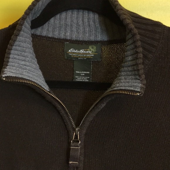 Eddie Bauer Other - Mens LT Eddie Bauer 1/4 zip brown pullover sweater